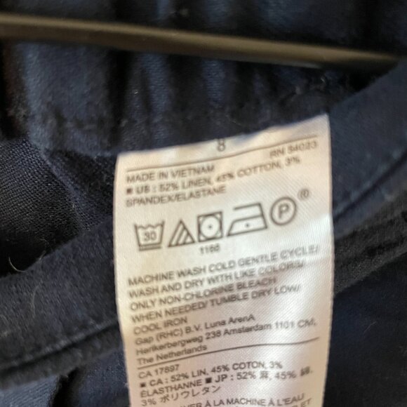 Banana Republic wide Leg linen/ cotton blue pants (size 8) - Picture 4 of 6